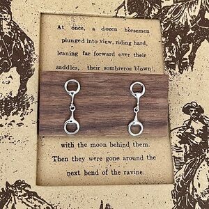 Genuine Sterling Silver Snaffle Bit Stud Earrings